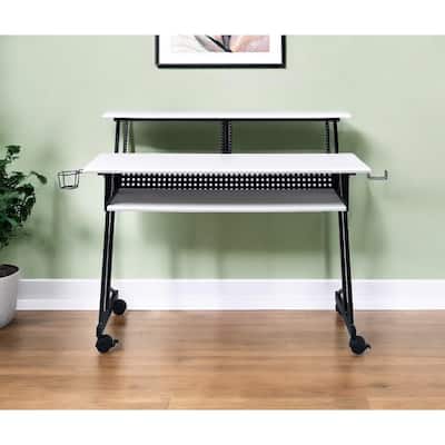HomeRoots 47" White and Black Computer Desk