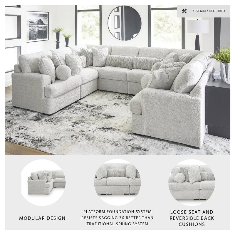 Signature Design by Ashley Snodoodle Gray 8-Piece Sectional - 144" W x 113" D x 40" H