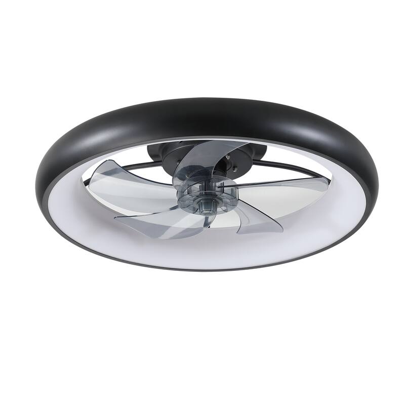 22-inch Modern ABS 5-blade Low Profile Ceiling Fan with Light