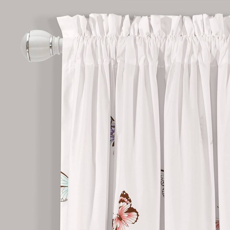 Lush Decor Flutter Butterfly Window Curtain Panel Pair