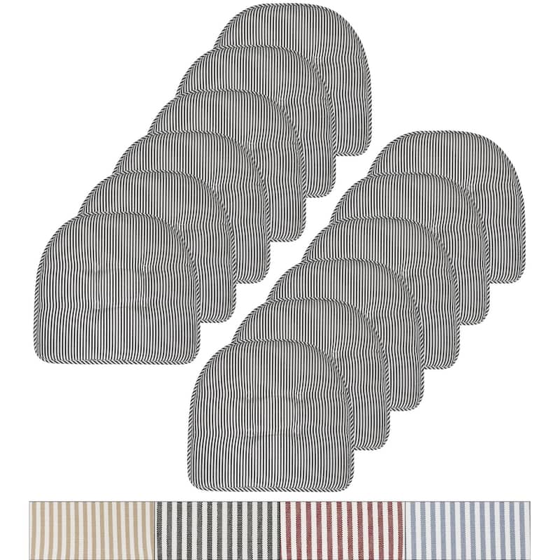 Pinstripe U-shaped Memory Foam Chair Pad