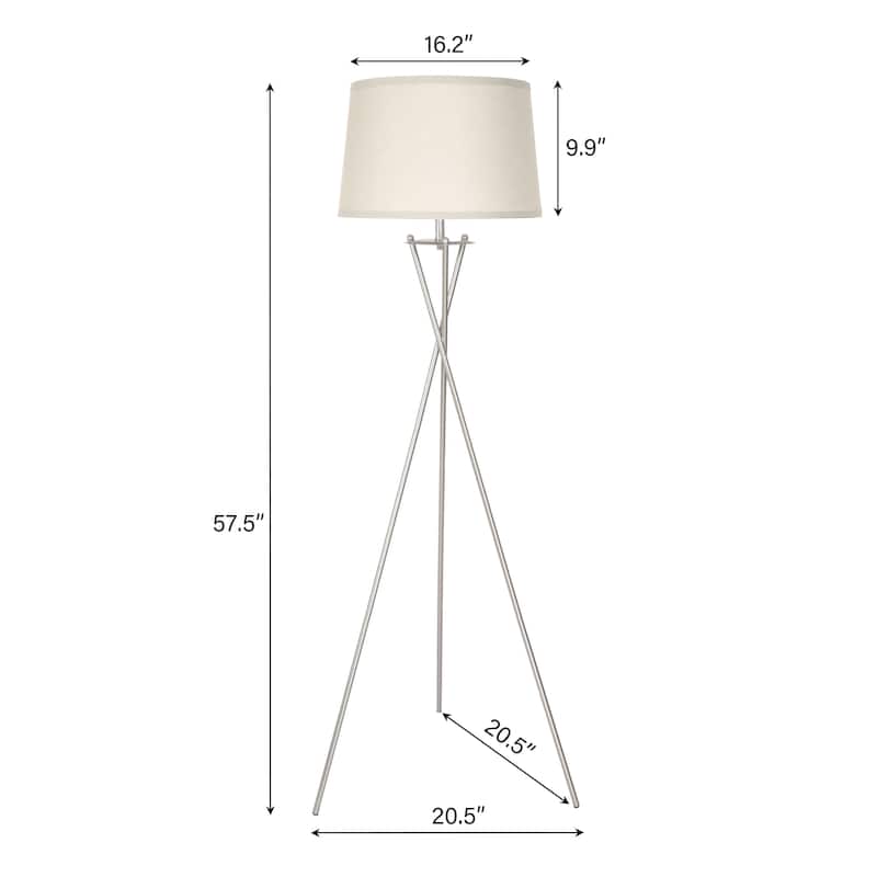Metal Floor Lamp with Linen Shade foot switch