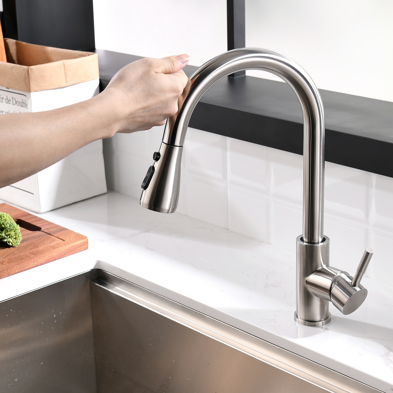 Touchless Kitchen Faucet with Pull Down Sprayer - Overstock ...