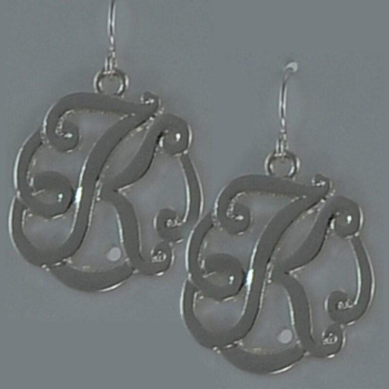Shop Initial Letter K Fashion Earrings Silver K Overstock 22813135