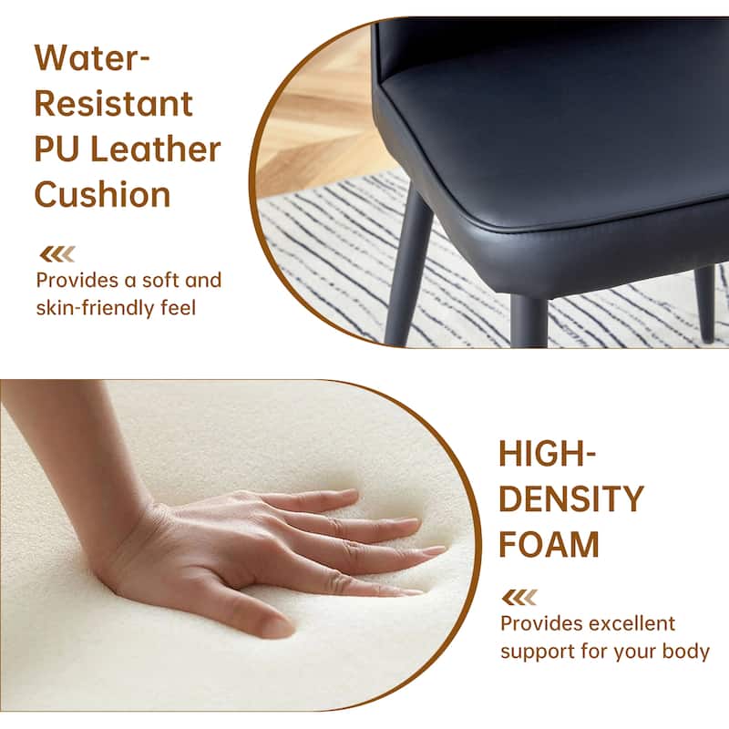 5-Piece Modern Extendable Dining Table Set, MDF Wood Table & 4 PU Chairs for Flexible Gatherings