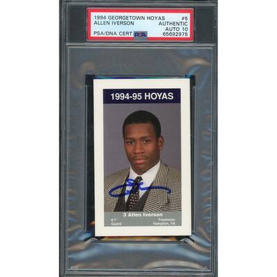 Allen Iverson Autographed 1994 Georgetown Rookie Card #5 PSA Auto 10 65692975 - 8'6" x 11'6"