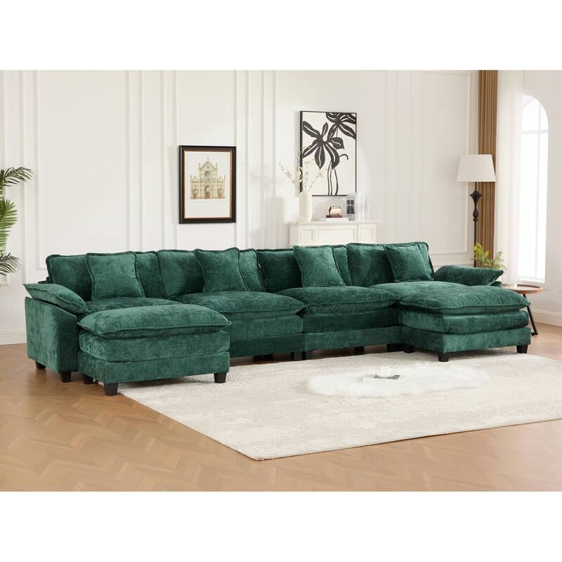GDF Studio - Sandy Comfort Modern Upholstered Sectional Sofa with Double-Layer Chenille Cushions