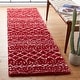 preview thumbnail 139 of 166, SAFAVIEH Arizona Shag Lotta Moroccan 1.2-inch Thick Rug 2'3" x 8' Runner - Red/Ivory - Runner
