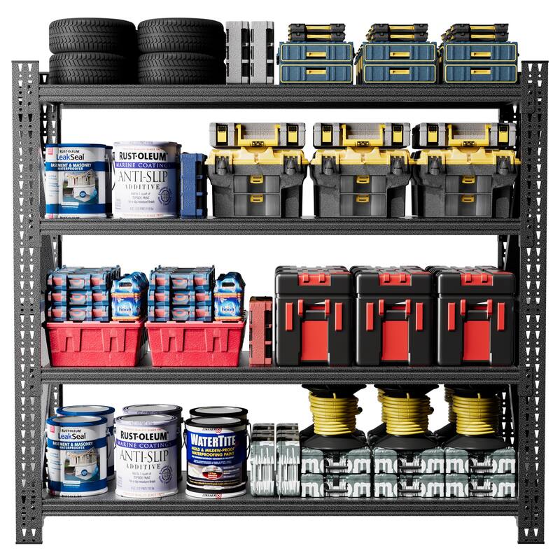Heavy Duty Garage Shelving 4000LBS, Extra Wide Metal Adjustable Shelves, 69"H Industrial Storage Unit for Warehouse