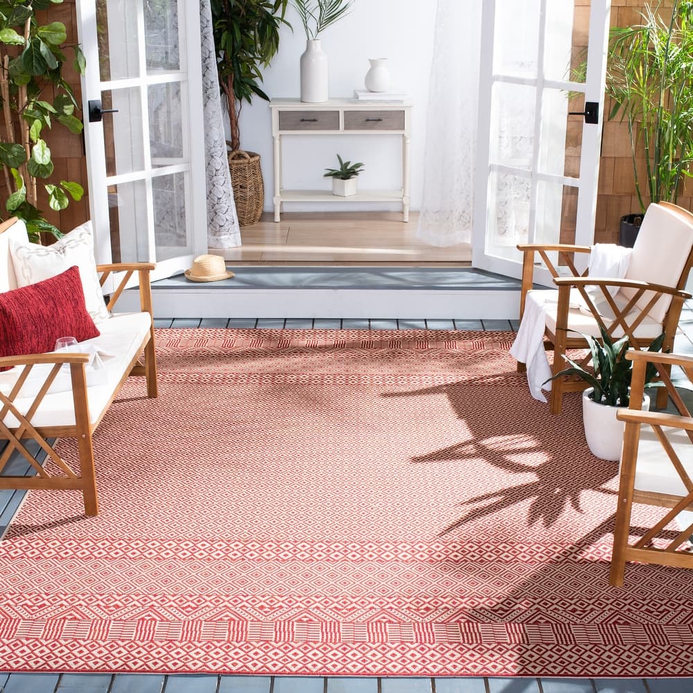 SAFAVIEH Courtyard Shikibu Indoor/ Outdoor Waterproof Patio Backyard Rug