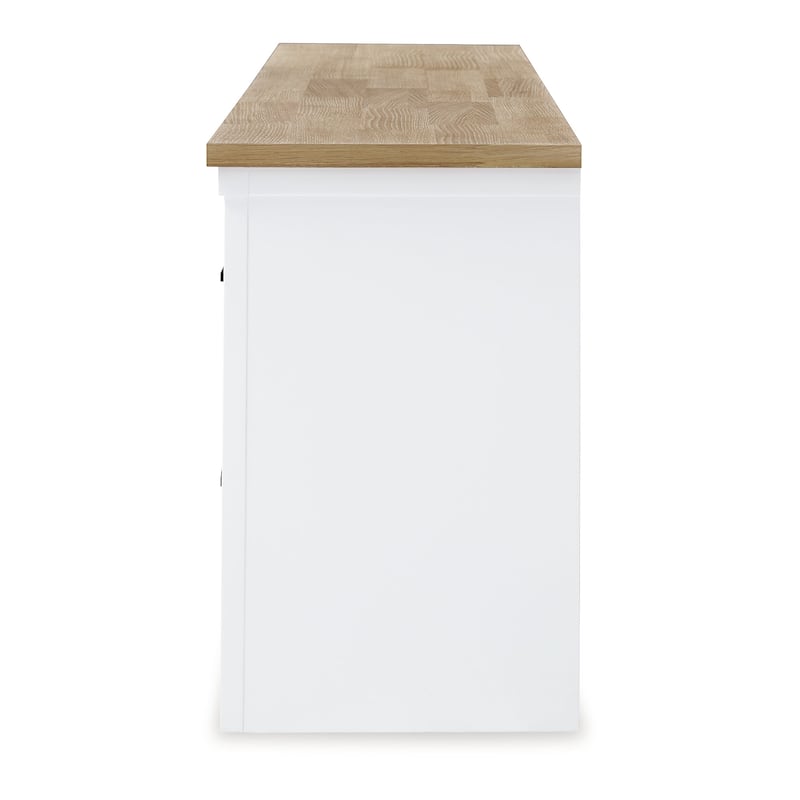 Signature Design by Ashley Ashbryn White/Natural 74" TV Stand for TVs up to 85" - 73.75" W x 18" D x 28.13" H