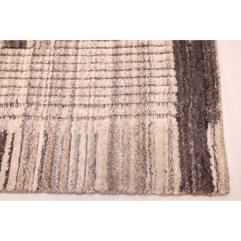ECARPETGALLERY Hand Loomed Elysian Tan Wool Rug - 8'1 x 9'10