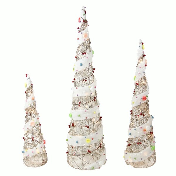 set of 3 lighted champagne gold rattan candy covered cone tree christmas outdoor decorations 3925 - Overstock Christmas Decorations set of 3 lighted champagne gold rattan candy covered cone tree christmas outdoor decorations 3925 - Overstock Christmas Decorations
