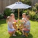 preview thumbnail 4 of 8, Gymax Kids Picnic Table w/ Stools Wooden Activity Desk Set w/ Foldable