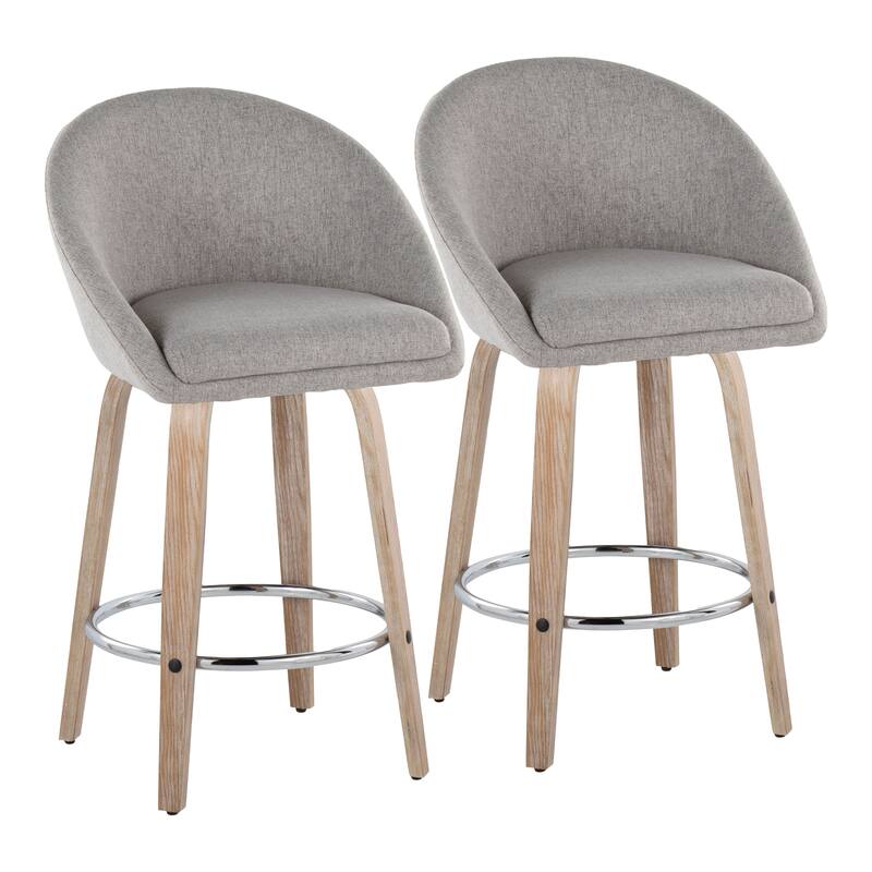 Carson Carrington Livesey High Back 26" Fixed-Height Counter Stool with Bent Wood Legs & Round Footrest (Set of 2)