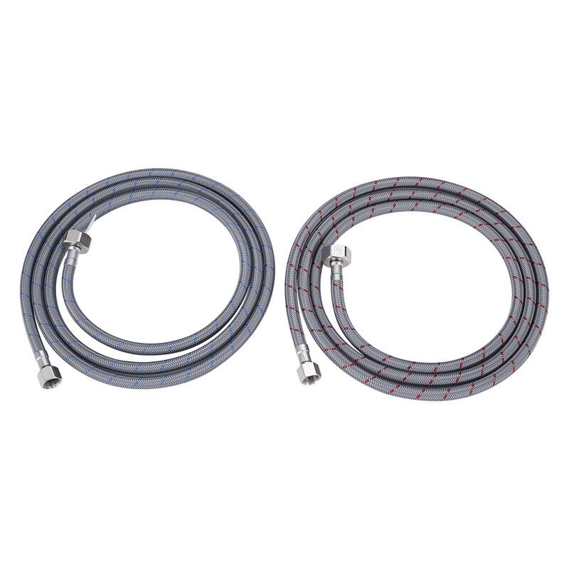 WOWOW 3/8 in. Comp x 1/2 in. FIP Braided Nylon Faucet Connector - 60 inch