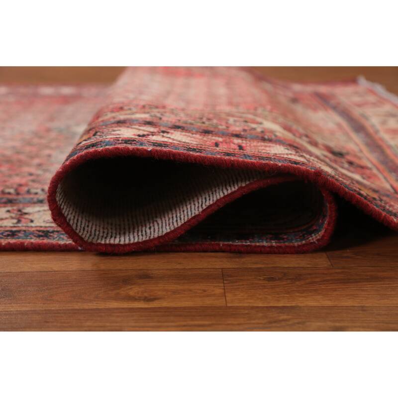 Hand Knotted Oriental 100% Wool Carpet Traditional Geometric Red Botemir Area Rug - 6' 7'' X 4' 2''