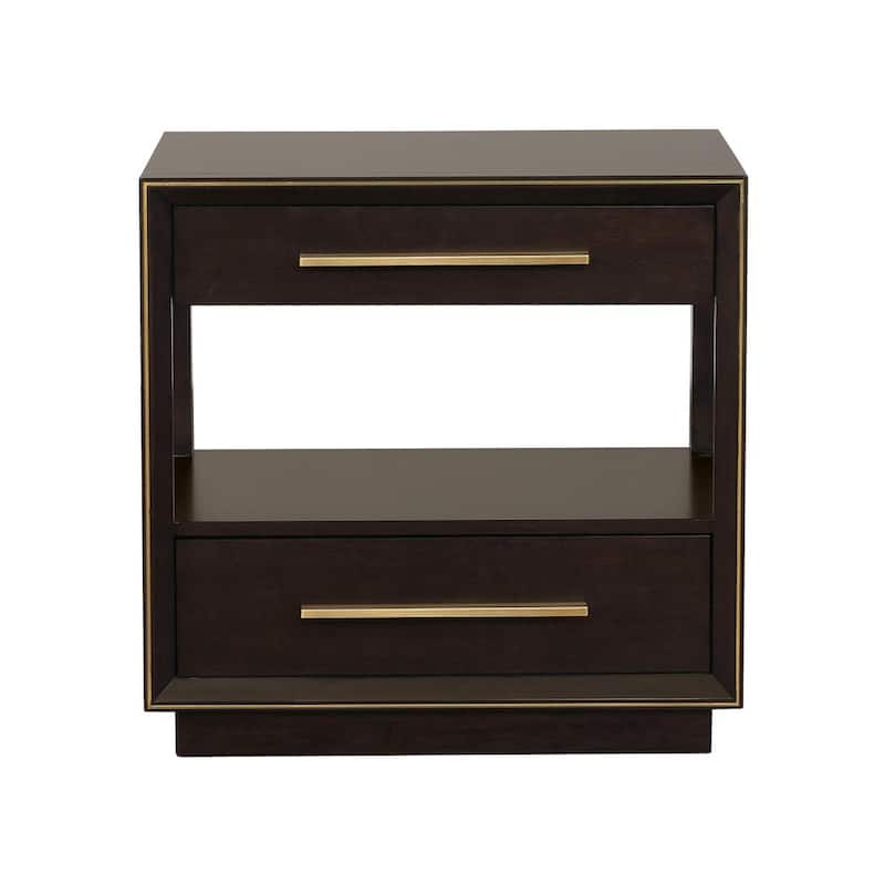 2 Drawers Nightstand with Shelf