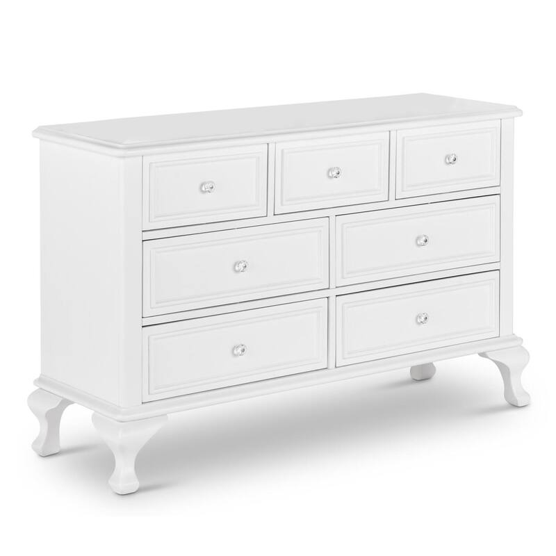 Retro Dresser Seven Drawer Storage - Renaissance Style Chest of Drawers - Bedroom Living Room Furniture