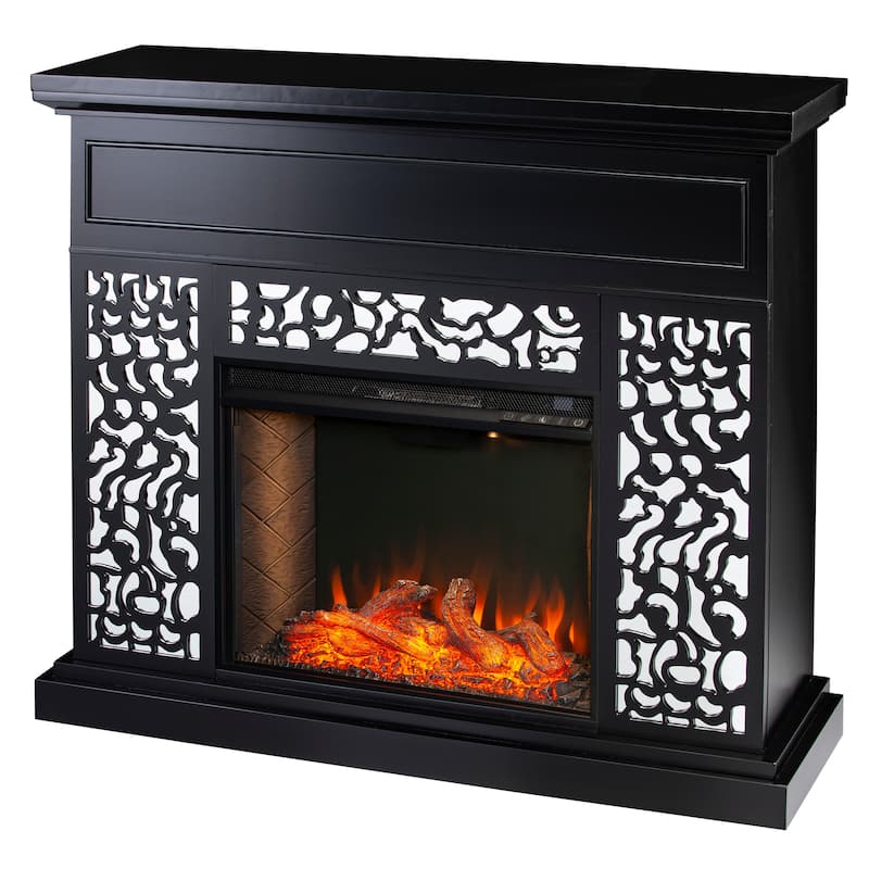 SEI Furniture Westmont Contemporary White Wood Electric Fireplace