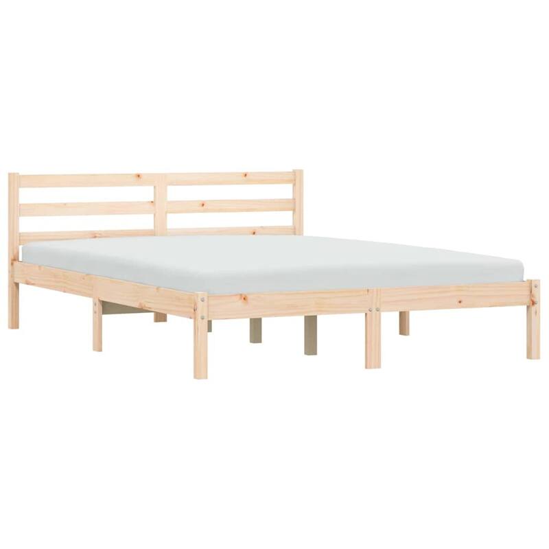 vidaXL Bed Frame Natural 208.6 x 157.6 x 69.4 cm Solid Pine Wood