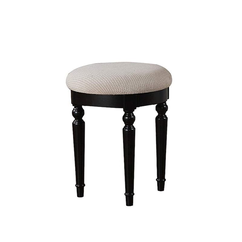 Commodious Vanity Set Featuring Stool And Mirror Black