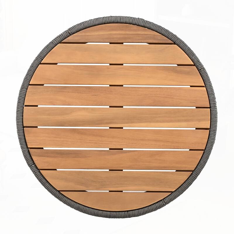 Weather Resistant Outdoor Rattan rope Acacia Wood Coffee Table
