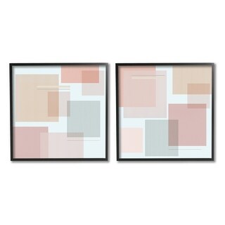 Stupell Geometric Square Shape College Industrial Stripe Patterned ...