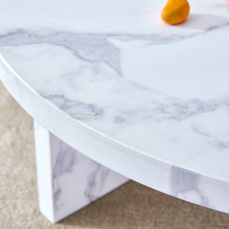 31.4-inch MDF Circular Patterned Coffee Table