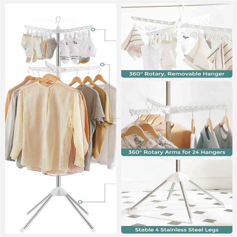 Clothes Drying Rack, 59-Inch Folding Laundry Drying Rack