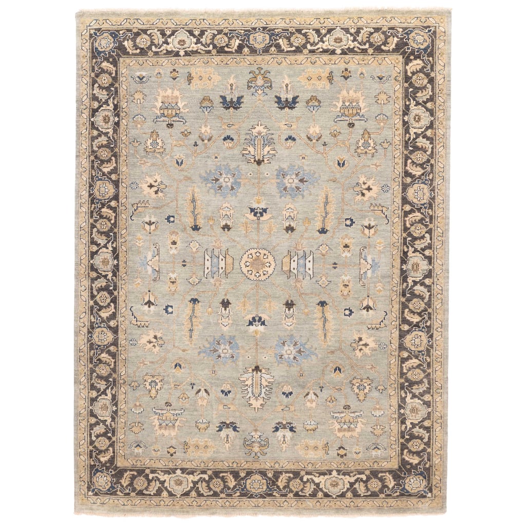 ECARPETGALLERY Hand-knotted Finest Agra Jaipur Teal Wool Rug - 8'5 x 11'3