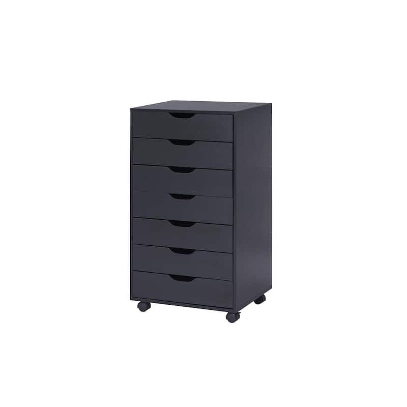 Sleek Modern Drawer Dresser Storage Cabinet with Grooved Drawer Pulls, Multipurpose Office File Storage Cabinet