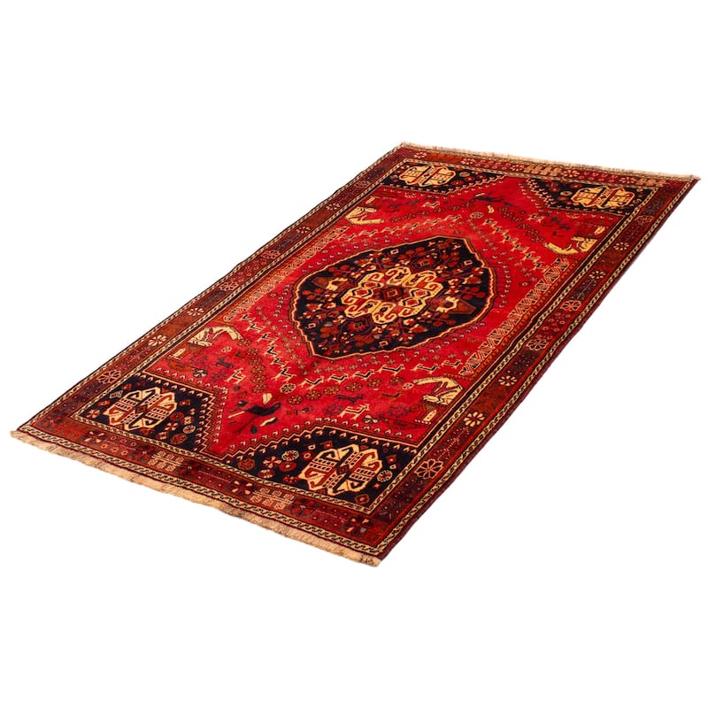 ECARPETGALLERY Hand-knotted Melis Vintage Red Wool Rug - 5'0 x 8'5