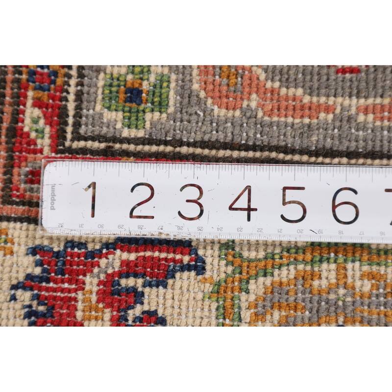 Traditional Kazak Runner Rug Hand-Knotted Grey Wool Carpet - 2'1" x 5'10"