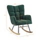 preview thumbnail 27 of 51, Teddy Fabric Tufted Glider Rocking Chair with Metal Frame