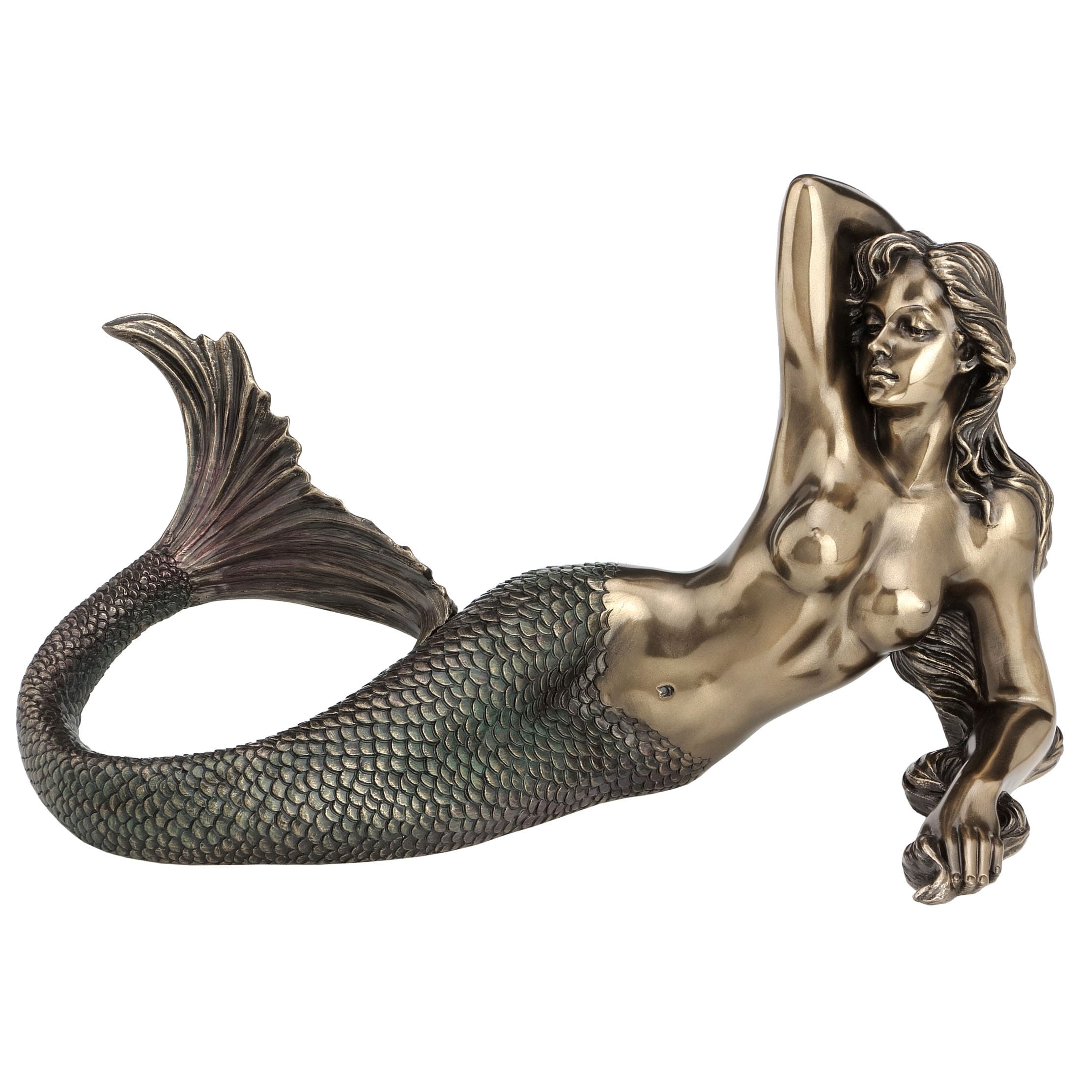 11.42 in L Mermaid Lying Back (Small) Poly Resin