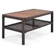 preview thumbnail 13 of 11, 4-Piece Rattan Sectional Conversation Set with 360° Swivel Chairs, 3-Seat Sofa & Wood-Top Coffee Table