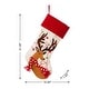 preview thumbnail 17 of 51, Glitzhome 21"L LED Embroidered Linen Reindeer Cat Dog Christmas Stockings