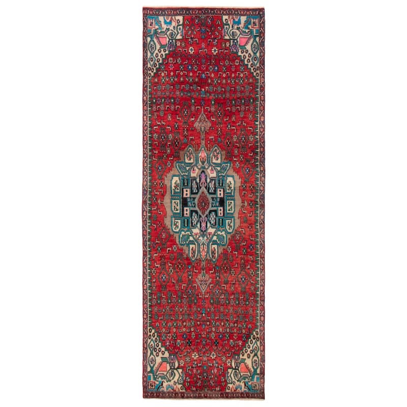 ECARPETGALLERY Hand-knotted Andelz Red Wool Rug - 3'2 x 10'2 - Red - 3'2 x 10'2