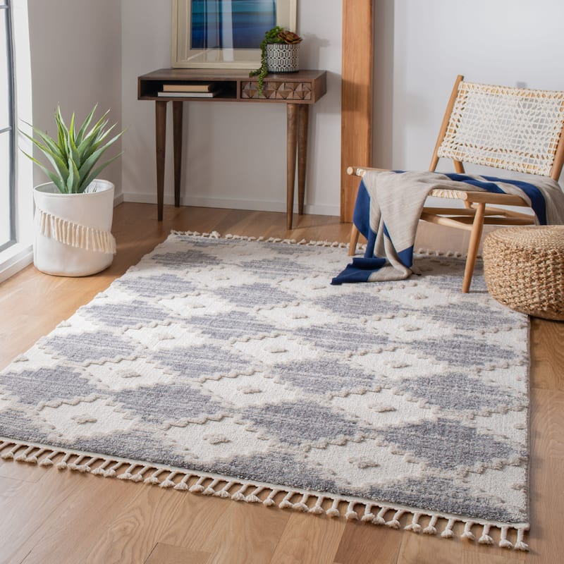 SAFAVIEH Marrakech Bohemian & Eclectic Dorlinde Oriental Ivory/Multi Polyester Rug - 6'6" x 9' - Ivory/Multi