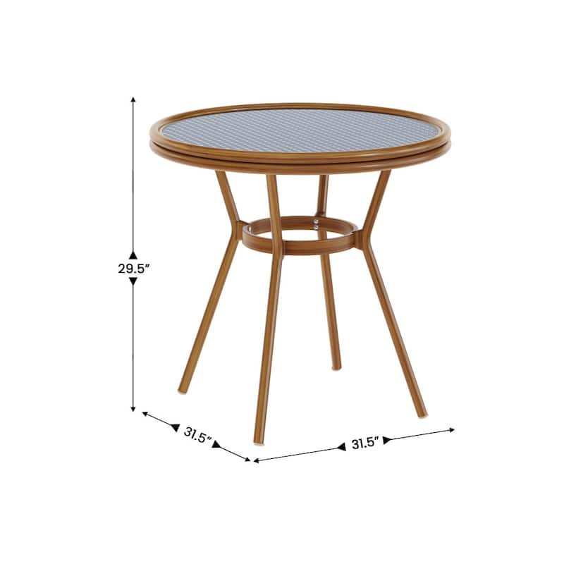Indoor/Outdoor Commercial Glass Top Bistro Table