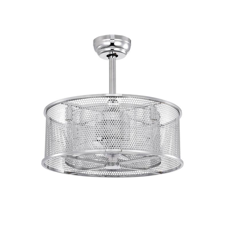 20.4'' 3 ABS Fan Blades Dual Shade Modern Ceiling Fan with Remote Control, Noiseless Reversible AC Motor,Chrome