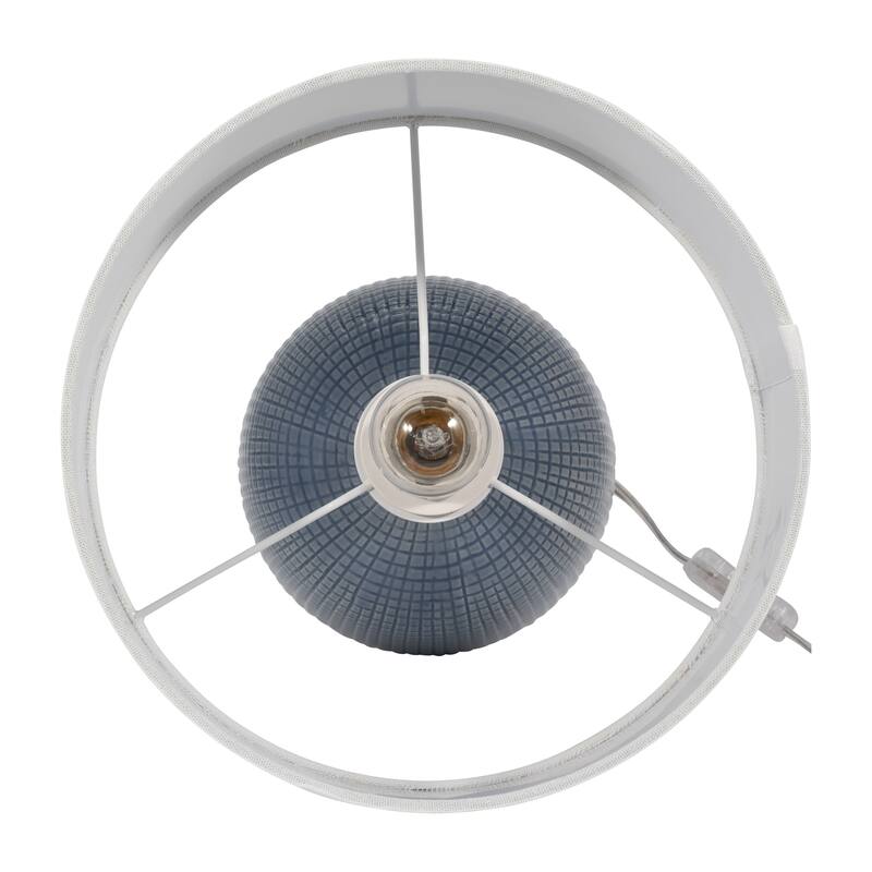 Sagebrook Home Textured Modern 19"H Ceramic Cylinder Mesh Table Lamp, Set Of 2 - 11" x 11" x 19"