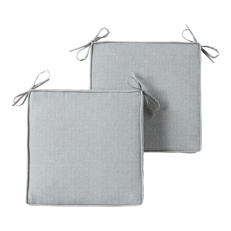 Greendale Home Fashions 18" Square Outdoor Chair Pad (Set of 2) - Heather Gray