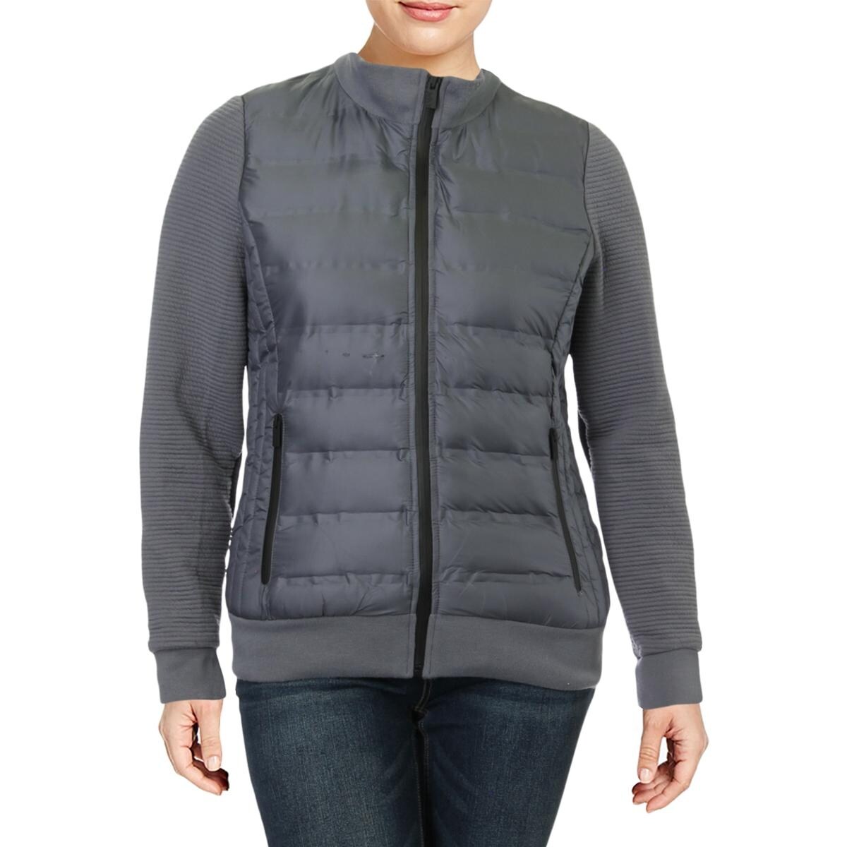 marc new york puffer jacket with knit sleeves