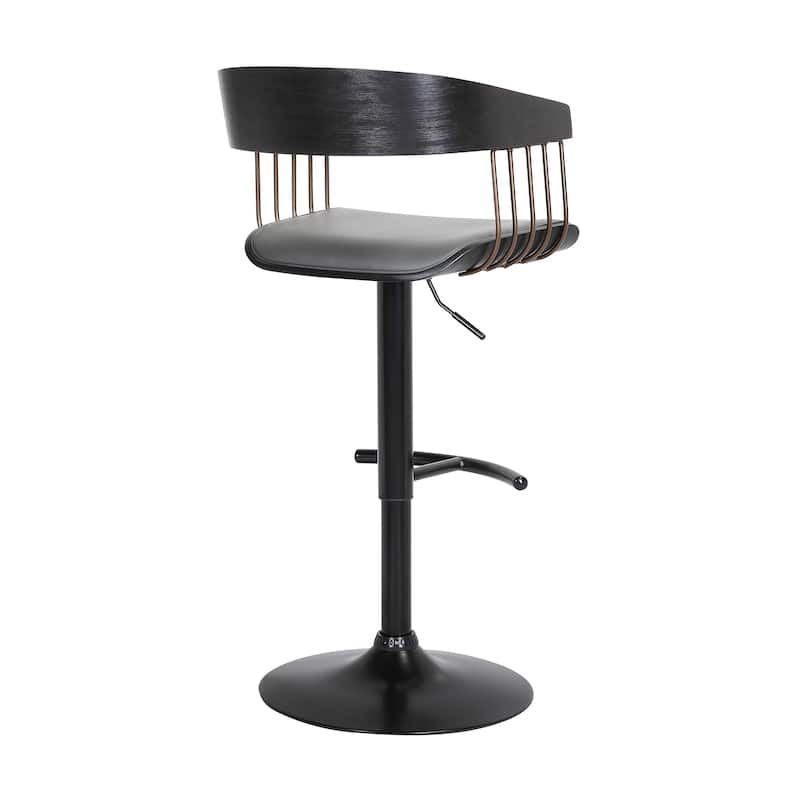 Larisa Metal and Wood Adjustable Height Swivel Bar Stool