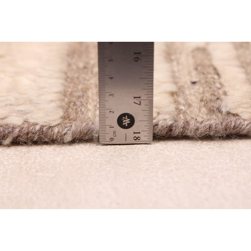 ECARPETGALLERY Hand-knotted Looma Cream, Taupe Wool Rug - 8'0 x 10'0