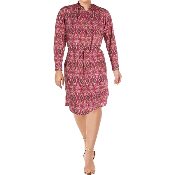 Lauren Ralph Lauren Womens Plus Jenalnio Casual Dress Printed Shift