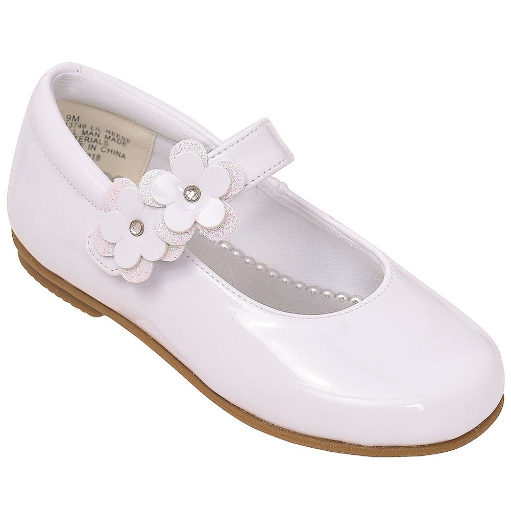 white mary jane flower girl shoes