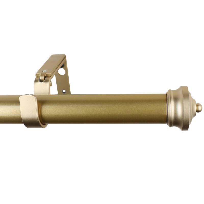 Meriville 1-Inch Diameter Linder Single Window Curtain Rod - Gold - 48"-84"
